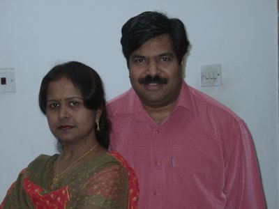 K Sudhakar with Swarnalatha in Doha