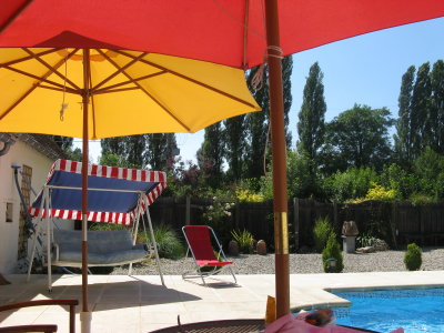 parasols by the pool