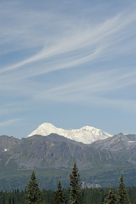 Denali from the south - north and south peaks