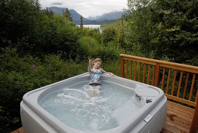 Cheeky chick in tub
