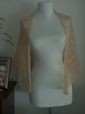 #169 Camel mohair triangle shawl