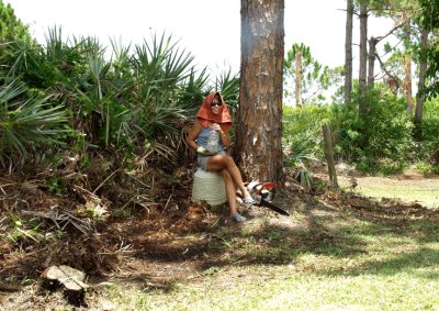 Eve And I Working Hard In The Yard.