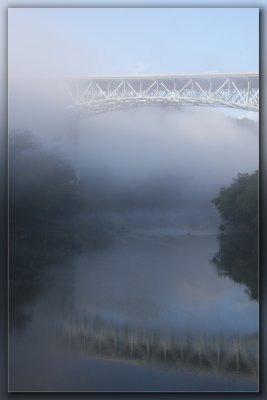 Clays Ferry Bridge in the Fog Early