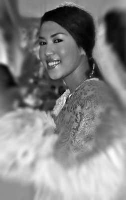 the bride with a smile