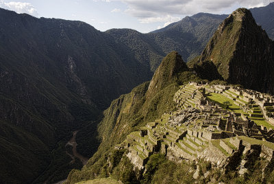 Machu Picchu with side slope view