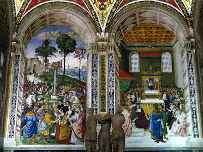 Aeneas as Bishop of Siena and receiving the Cardinal's hat. .. S9271