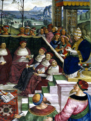Detail, Pius II presides a Congress at Mantua .. S9281