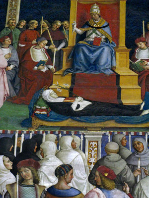 Detail, Pius II canonizes St. Catherine of Siena .. S9280