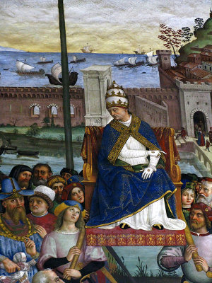 Detail,  Pius II arrives at Ancona to incite the Crusaders .. S9279