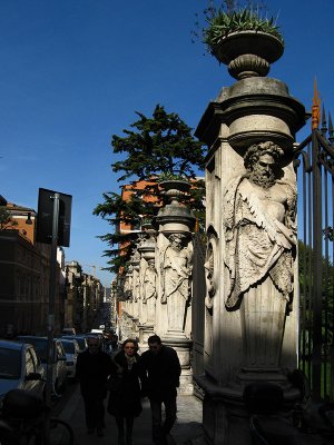 Along Via della Quattro FontaneSculpture in front of Palazzo Barbarini .. R9425