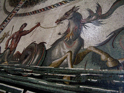 In the Sala Rotunda,  floor mosaic from the Baths of Otricoli in Umbria .. R9496