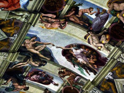 Cappella Sistina, ceiling detail .. R9527
