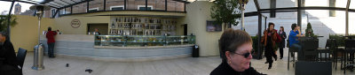 Snack bar in the Vittoriano, 180 degree panoramic view