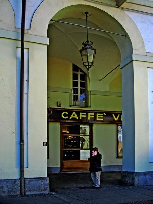 Outside the Caffè Vittorio Veneto .. 1951