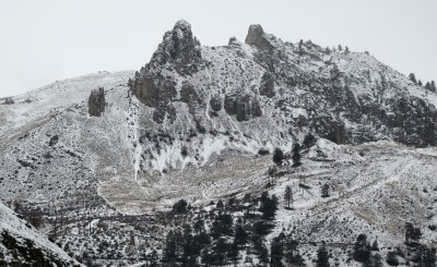 saddle rock on a winter day