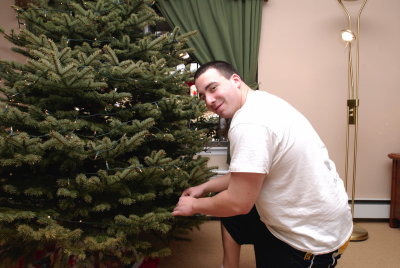 Mike Decorating the Tree