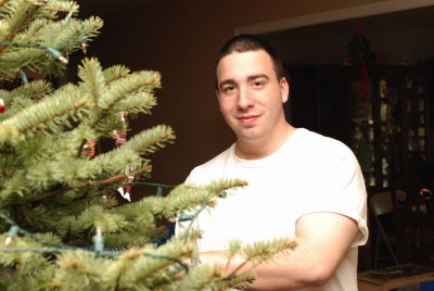 Mike Decorating the Tree