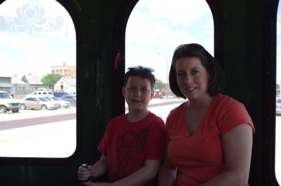 DJ and Tiffany 
Dodge City, KS
Riding the tour trolley