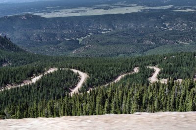 Road winding up Pikes Peak