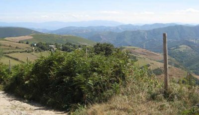 on steep climb up to o cebreiro