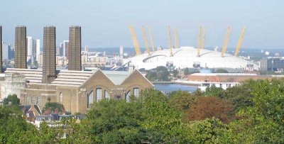 o2 dome from greenwich park