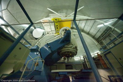 Inside the 2.1 meter telescope