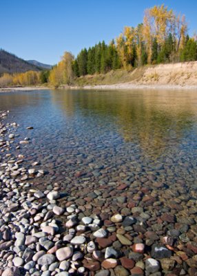 Autumn's low water in Middle Fork of Flathead River - IMG_1746