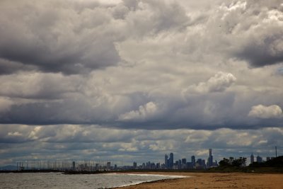 Melbourne skyline from Brighton