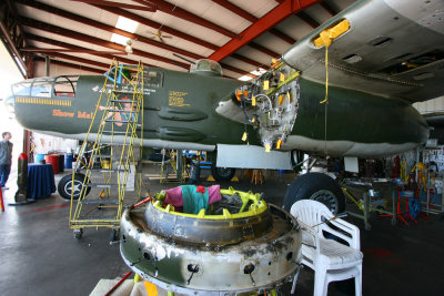 B-25   Show Me   being overhauled.
