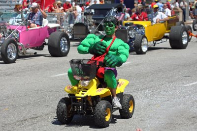 Baby Hulk on an ATV