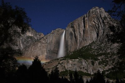 Yosemite Falls by moonlight