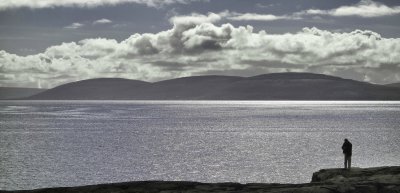 Looking across Galway Bay to The Burren