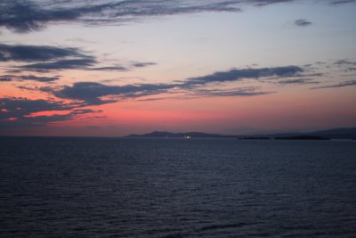 Sunset on way to Ketchikan 1.06a.m. 7-14-09.JPG