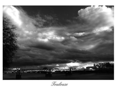 toulouse en noir et blanc