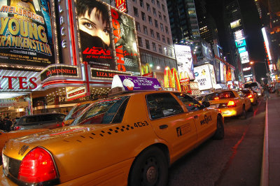 Cabs on Times Square