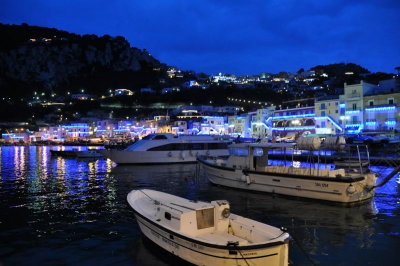Capri Marina Grande after nightfall