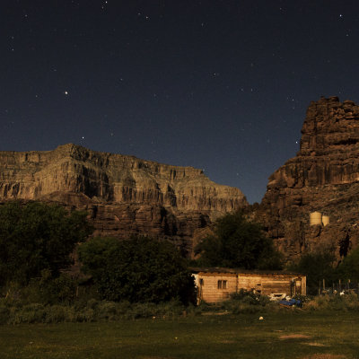 Supai Village and canyon by moonlight