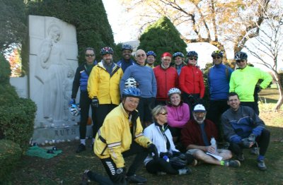 The 5BBC visits the grave of Babe Ruth (New York Yankee uniform number 3)