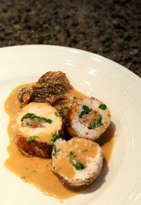 Chicken Rollatini with Creamy Morel Sauce