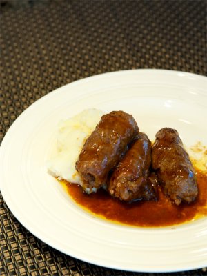 Beef Rouladen with Mashed Potatoes