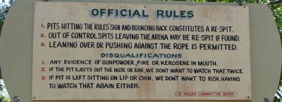 Cherry Spitting Arena  Rules Sign, Glen Arbor