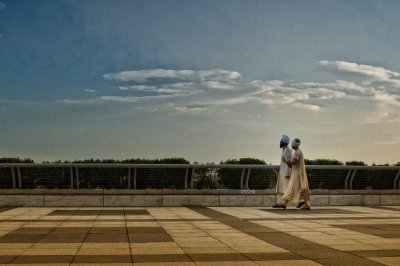 Strolling on the Rooftop Terrace