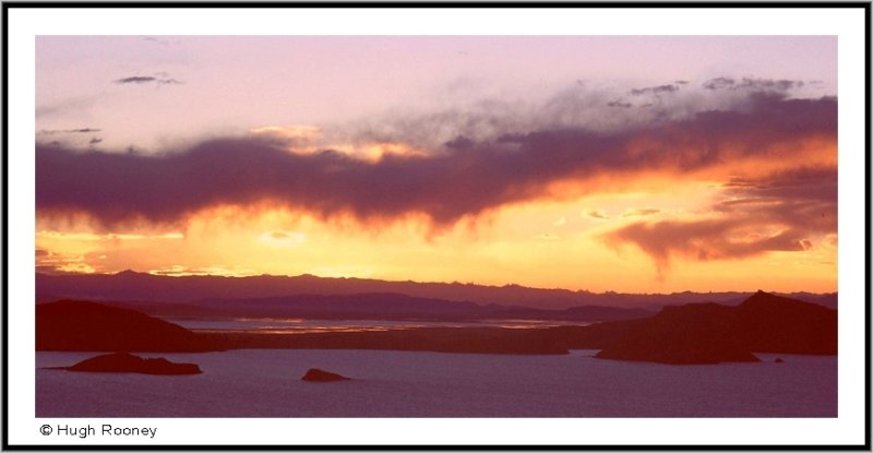 PERU - SUNSET ON LAKE TITICACA FROM AMANTANI ISLAND