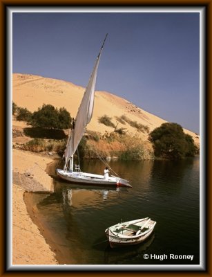 EGYPT - ASWAN - NILE FELUCCA ON THE WEST BANK OF THE NILE