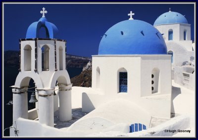 GREECE - SANTORINI - OIA - BLUE DOMES