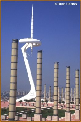 SPAIN - BARCELONA - MONTJUIC -  TELEPHONE TOWER
