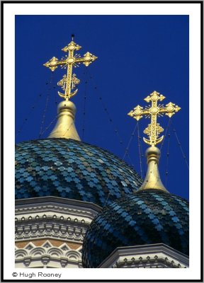 FRANCE - NICE - ONION DOMES ON THE CATHEDRALE ORTHODOXE RUSSE ST NICOLAS