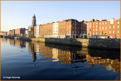 IRELAND - DUBLIN - LIFFEY REFLECTION NEAR THE FOUR COURTS