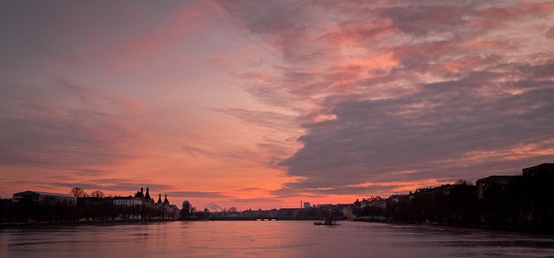Copenhagen Winter Sunset Cloudscape