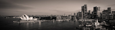 Sydney Opera House and Cityscape from Harbour Bridge - duotone